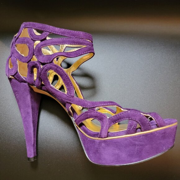 Nine West Platform Stiletto Heel – purple suede 8M. - Picture 8 of 10